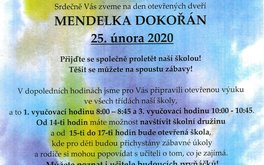 Den otevřených dveří na ZŠ Mendelova 25. 2.